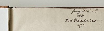 BH 2200 L442(2) : Der Lebendige (1926);-, Von Hand: Autogramm, Name, Datum; 'Georg Hahn. [Kreuz]. 1931.';-, Von Hand: Autogramm, Name, Datum; 'Karl Steinbauer. 1933.'