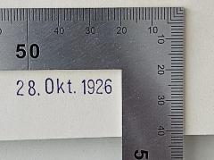 - (Gesch, Gerhard), Stempel: Datum; '28. Okt. 1926'. 