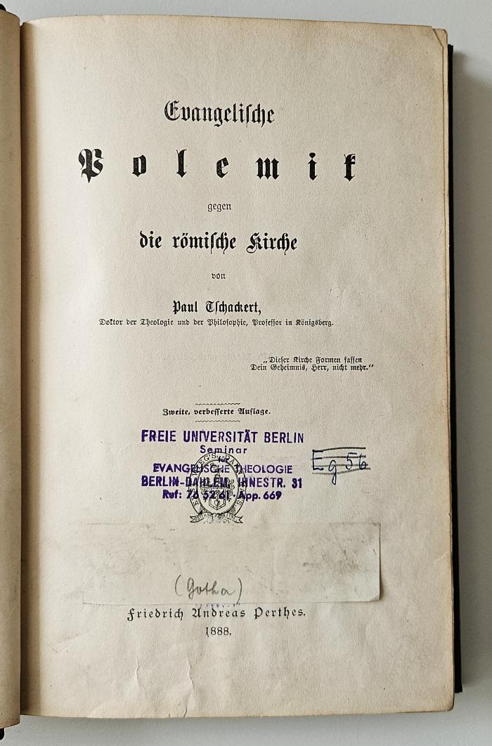 BG 9013 T877(2) : Evangelische Polemik gegen die römische Kirche (1888)