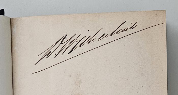 CF 8300.1862-Suppl. : Benedicti de Spinoza opera quae supersunt omnia (1862);-, Von Hand: Autogramm, Name; 'W. Wich[edink]'