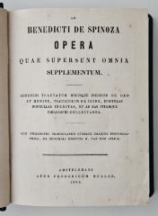 CF 8300.1862-Suppl. : Benedicti de Spinoza opera quae supersunt omnia (1862)