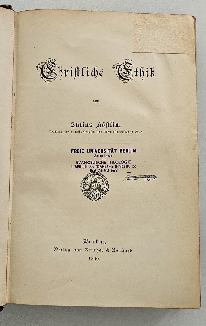 BK 1250 K78 : Christliche Ethik (1899)