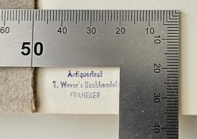 BK 2030 Q4 : Gesetz und Freiheit (1930);- (Antiquariat T. Wever), Stempel: Buchhändler, Name; 'Antiquariaat T. Wever's Boekhandel Franeker
'.  (Prototyp)