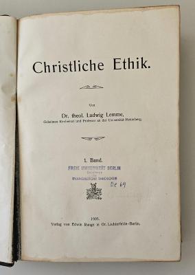 BK 1400 L554-1 : Christliche Ethik (1905)