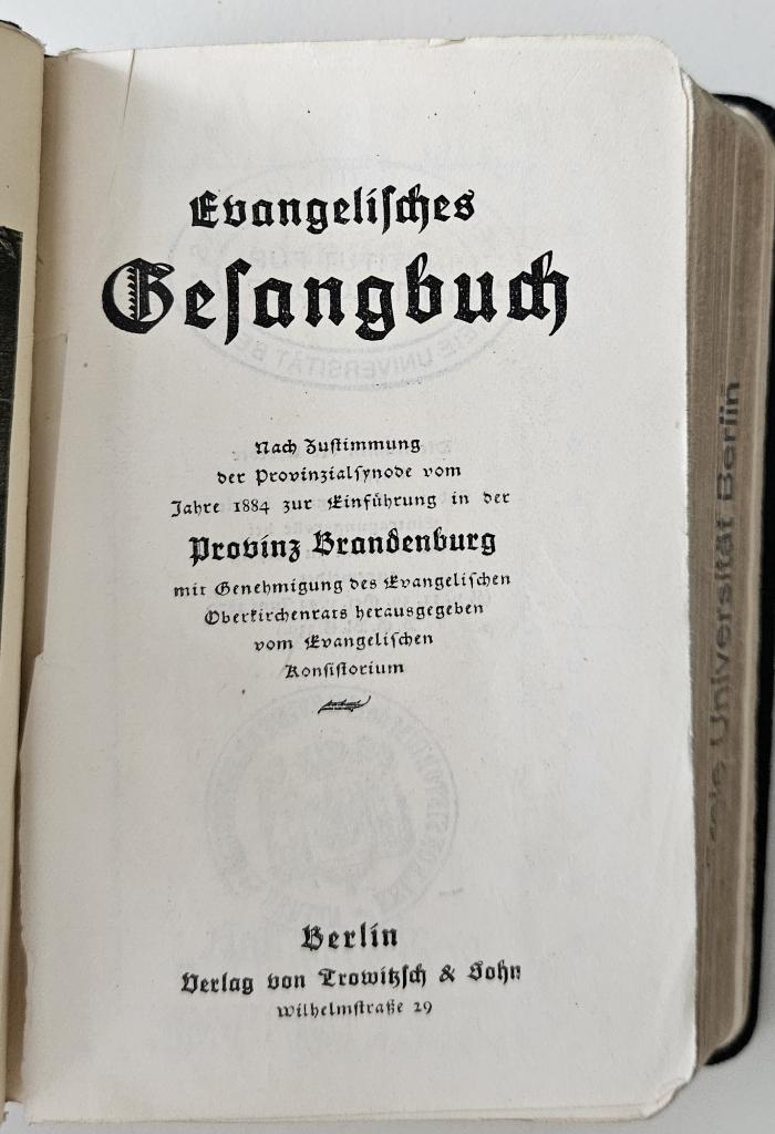 BQ 4920 B817.1884 : Evangelisches Gesangbuch (1884)