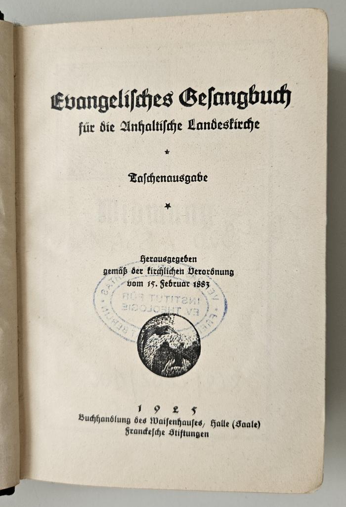 BQ 4920 A596.1925 : Evangelisches Gesangbuch für die Anhaltische Landeskirche (1925)