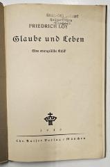 Box M 23465 : Glaube und Leben (1940)