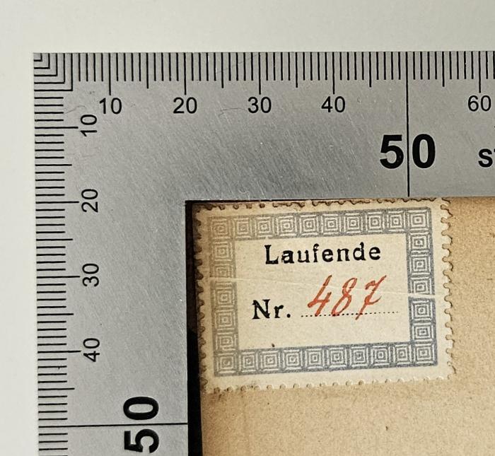 BO 1215 H143-4(3) : Kirchengeschichte von der ältesten Zeit bis zum 19. Jahrhundert (1870);-, Etikett: Nummer; 'Laufende Nr. 487'