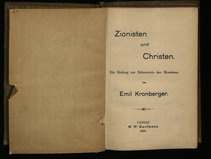 ZI I 1523 : Zionisten und Christen (1900)