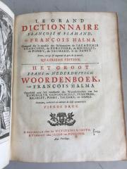 Q 42/2 : Le grand dictionnaire françois et flamand = Het groot Frans en Nederduitsch woordenboek (1733)