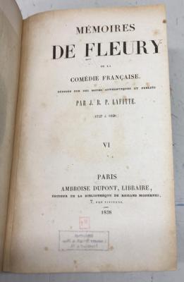 42/151 Bd. 6 : Mémoires de Fleury de la Comédie Française (1757 - 1820) : préc. d'une introd. 6 (1838)