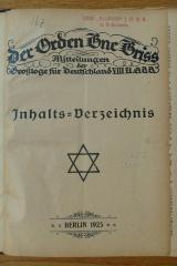 [ohne] : Der Orden Bne Briss (1925)