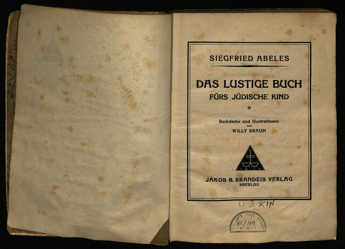LI II KIN 82 149 : Das lustige Buch fuers juedische Kind (1926)