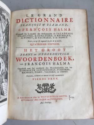 Q 42/2 : Le grand dictionnaire françois et flamand = Het groot Frans en Nederduitsch woordenboek (1733)