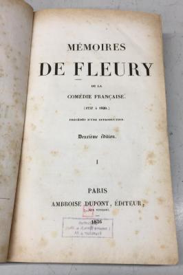 42/151 Bd. 1 : Mémoires de Fleury de la Comédie Française (1757 - 1820) : préc. d'une introd. 1 (1836)