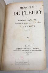 42/151 Bd. 6 : Mémoires de Fleury de la Comédie Française (1757 - 1820) : préc. d'une introd. 6 (1838)