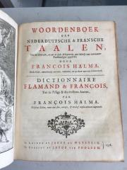 Q 42/3 : Woordenboek der Nederduitsche & Fransche Taalen = Dictionnaire Flamand & Franc¸ois / vit het Gebruik, en uit de beste Schryveren ... (1758)