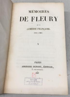 42/151 Bd. 5 : Mémoires de Fleury de la Comédie Française (1757 - 1820) : préc. d'une introd. 5 (1837)