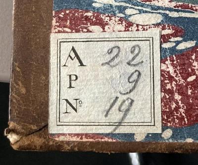 - (Kraus, H. P.;Antiquariat Alfred Wolf (Wien)), Etikett: Buchhändler; 'A ...
P ...
N° ...'.  (Prototyp)