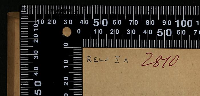 - (Leo Baeck Institute Jerusalem), Von Hand: Signatur; 'RELJ II A 2810'. 