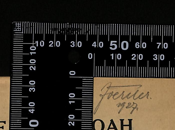 - (Porat, Avigdor), Von Hand: Name, Datum; 'Foerder
1927'. 