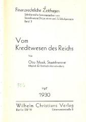 00/10196 : Vom Kreditwesen des Reichs (1930)