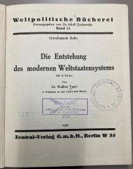00/8699 : Die Entstehung des modernen Weltstaatensystems (1929)