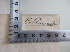- (Neurath, Constantin von), Von Hand: Name; 'C. v. Neurath'. 