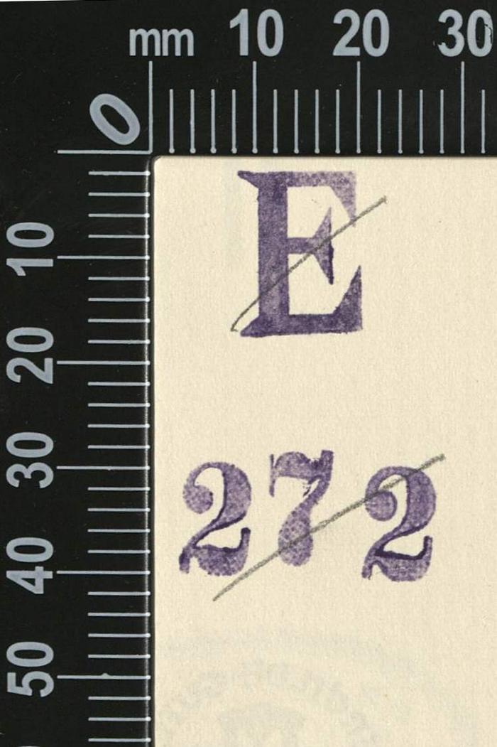-, Stempel: Signatur; 'E 272'