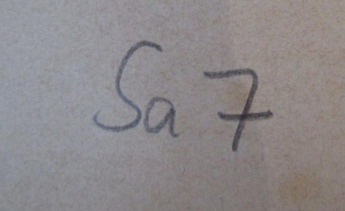 - (unbekannt), Von Hand: Signatur; 'Sa 7'. ; Archiv für das Studium der neueren Sprachen und Literaturen (1872)