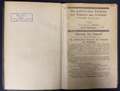 00/10394 Heft 1-7 : Die politischen Parteien der Staaten des Erdballs (1923-24)