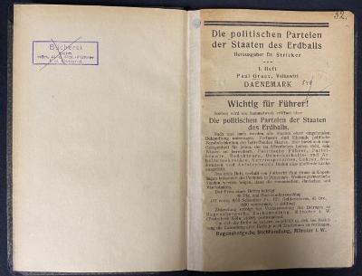 00/10394 Heft 1-7 : Die politischen Parteien der Staaten des Erdballs (1923-24)