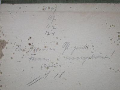 - (Neuberg, Carl), Von Hand: Annotation; 'S 97
107
112
124
Bei Moosen [...]
- Farnen [...]!
[P...]
S 18

Moose
Farne

Unterabteilg
Schleimpilze
& Flechten
Brand-, Rost- Hefe- Schl[...]- Hut-pilze'. ;Kp 390: Leitfaden der Botanik für Mediciner. (Repetitorium für Pharmaceuten). ([1903])