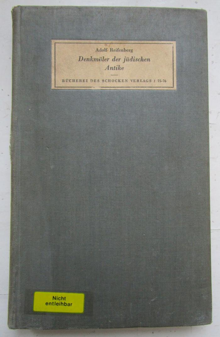 Dd 651: Denkmäler der jüdischen Antike (1937)