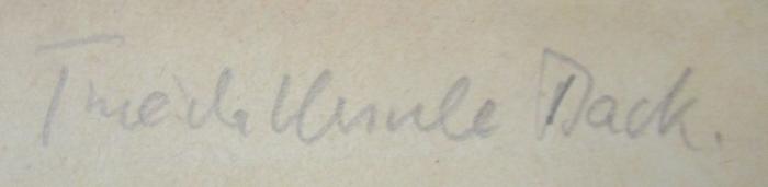 Dx 63: Das Tanzbuch (1924);- (Back, Frieda Ursula), Von Hand: Autogramm, Name; 'Frieda Ursula Back.'. 