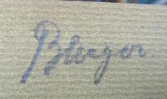 - (Blager[?], [?]), Von Hand: Autogramm, Name; 'Blager'. 