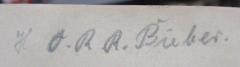 - (Buber, [?]), Von Hand: Name, Berufsangabe/Titel/Branche; 'H. O. R. R. Buber.'. 