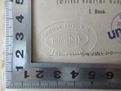 - (Deutsche Hochschule für Politik. Bibliothek;Deutsche Hochschule für Politik), Prägung: Name; 'Deutsche Hochschule für Politik Bibliothek'.  (Prototyp)