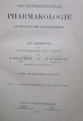 Kp 459 b: Die experimentelle Pharmakologie als Grundlage der Arzneibehandlung : Ein Lehrbuch für Studierende und Ärzte (1911)