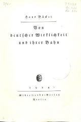 00/7115 : Von deutscher Wirklichkeit und ihrer Bahn (1934)