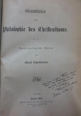 Hf 102: Grundlinien einer Philosophie des Christentums : Anthroposophische Thesen (1896)