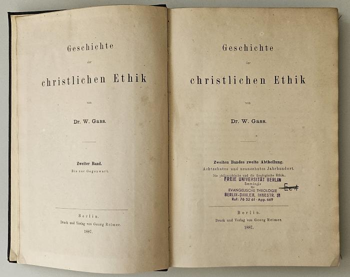 BK 1510 G251-2,2 : Geschichte der christlichen Ethik (1887)