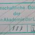 - (Ärztliche Akademie der Luftwaffe), Stempel: Berufsangabe/Titel/Branche, Name; 'Wissenschaftliche Bücherei der Ärztlichen Akademie der Luftwaffe'.  (Prototyp)