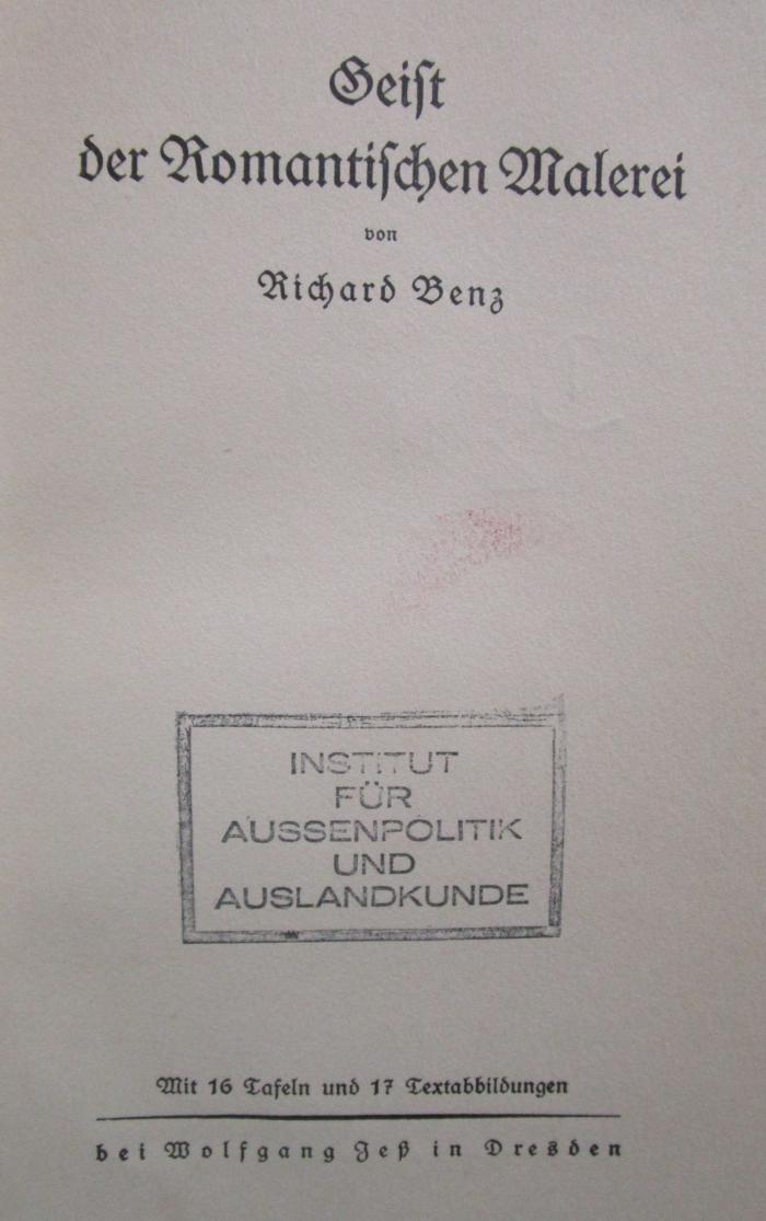 Dg 41 2.Ex.: Geist der Romantischen Malerei (1934)