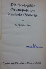 Um 76 2.Ex.: Die theologische Grundposition Reinhold Seebergs (1937)