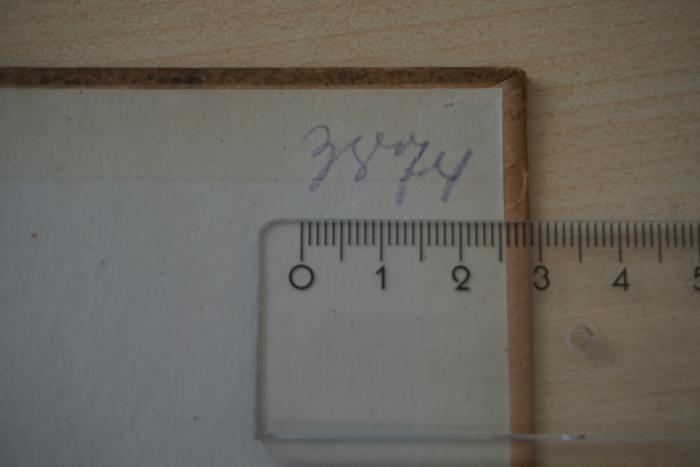 - (Grosse Landesloge der Freimaurer von Deutschland), Von Hand: Exemplarnummer; '3874'. 