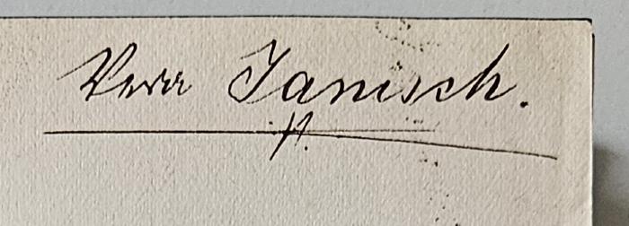 BC 4870 R487 : Geistesfrühling in der ersten Gemeinde nach der Apostelgeschichte und den neutestamentlichen Briefen (1911);-, Von Hand: Autogramm, Name; 'V[...] Janisch.'
