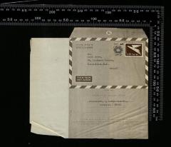 - (Salomon Adler-Rudel;Rahel Myers), Post: Besitzwechsel: Schenkung; 'Addressed to Mrs. Rahel Myers, 81 Lyndhurst Gardens, London N3,England, from Adler-Rudel, 1 Saadja Gaon St., Jerusalem, Israel.'. 