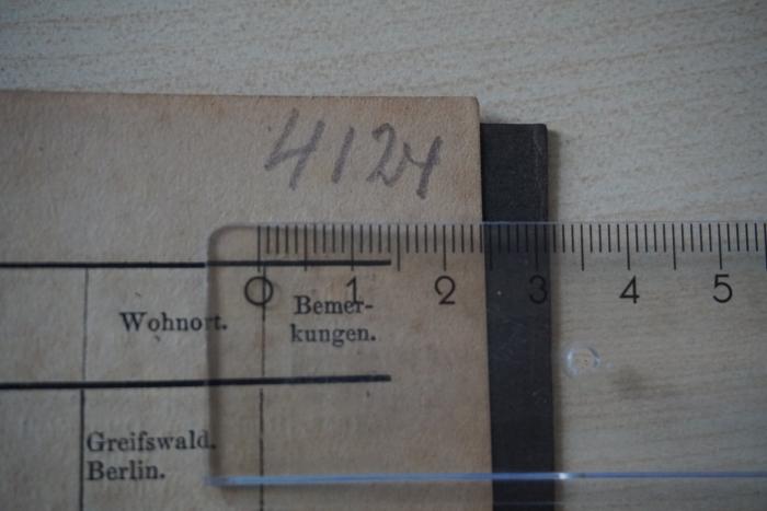 - (Grosse Landesloge der Freimaurer von Deutschland), Von Hand: Exemplarnummer; '4124'. 