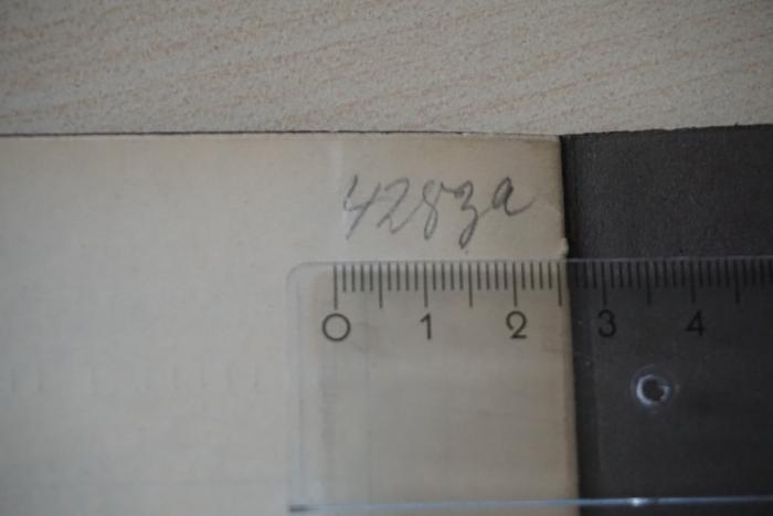 - (Grosse Landesloge der Freimaurer von Deutschland), Von Hand: Exemplarnummer; '4283a'. 